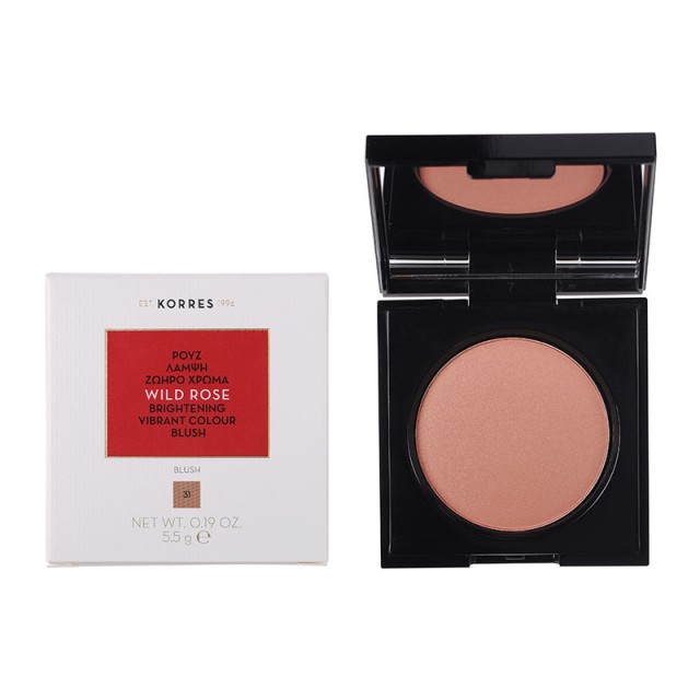 Korres Wild Rose Brightening Blush No.31 Light Bronze Ρουζ για Λάμψη & Ζωηρό Χρώμα, 5.5g
