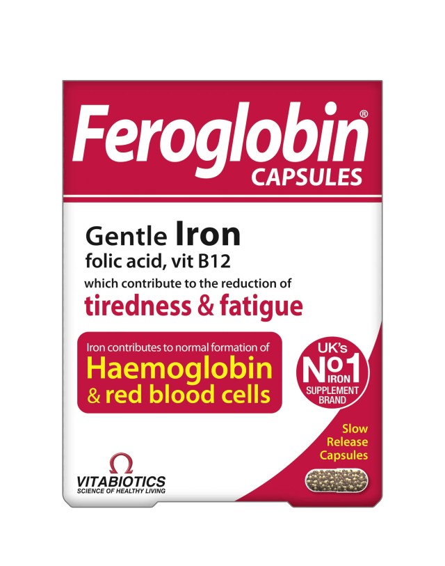  Feroglobin Slow Release Συμπλήρωμα Σιδήρου Βραδείας Αποδέσμευσης, 30caps