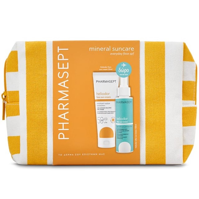 Pharmasept Promo Heliodor Face Sun Cream SPF50 Αντηλιακό Προσώπου 50ml & Δώρο Travel Size Heliodor After Sun Lotion Γαλάκτωμα Προσώπου-Σώματος για Μετά την Έκθεση στον Ήλιο 100ml