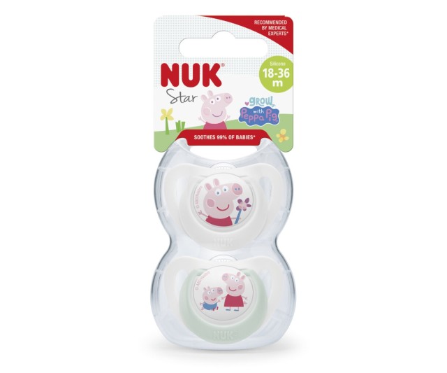 NUK Peppa Pig Star Πιπίλα Σιλικόνης 18-36m 2τεμ