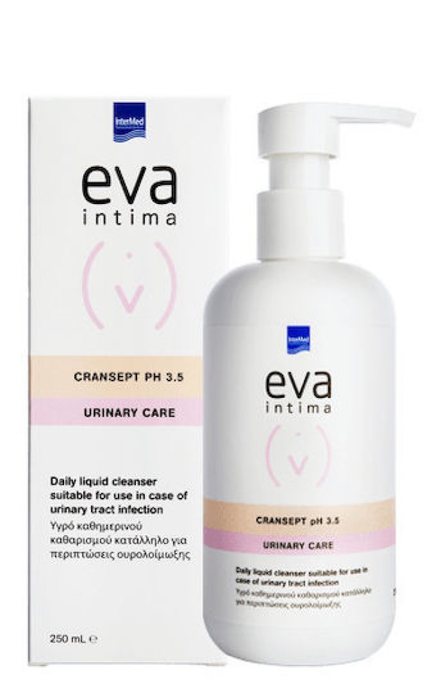 Intermed Eva Intima Cransept PH3.5 Urinary Care Υγρό Καθημερινού Καθαρισμού Κατάλληλο Για Ουρολοιμώξεις 250ml