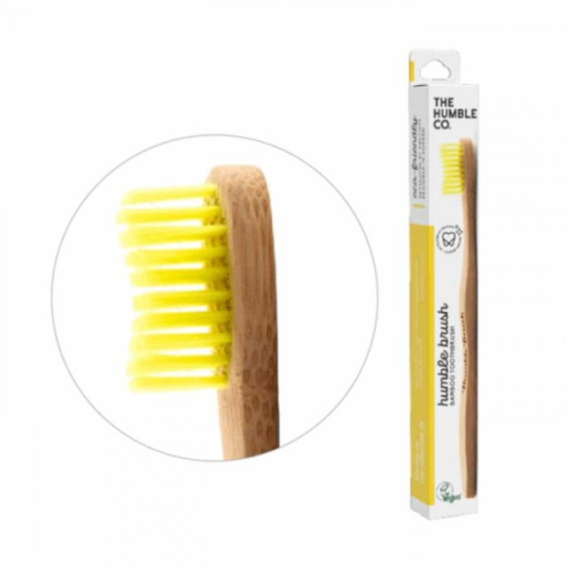 The Humble Co Yellow Bamboo Toothbrush Soft  Μαλακή Οδοντόβουρτσα Μπαμπού  Κίτρινη