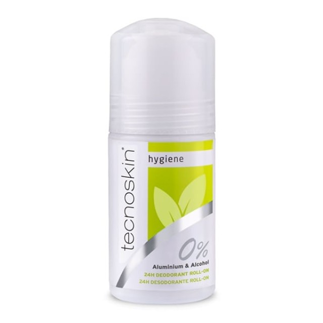 Tecnoskin Hygiene 24h Deodorant Roll-On 0% Aluminium & Alcohol Αποσμητικό Roll-On 24ωρη Αποσμητική Προστασία, 50ml