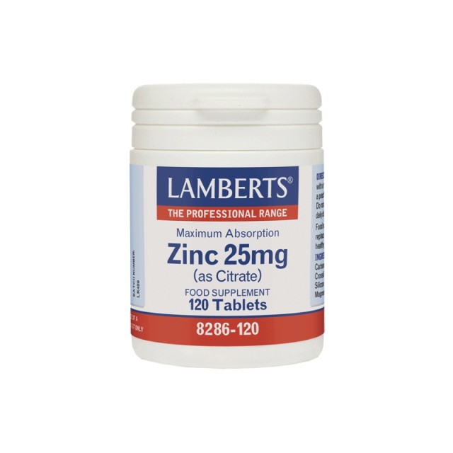 Lamberts Zinc 25mg, Κιτρικός Ψευδάργυρος 120 Tabs