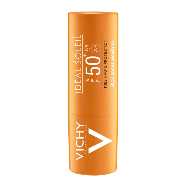 Vichy Capital Soleil Stick SPF50+,  Invisible Stick για Ευαίσθητες Ζώνες, Μύτη, Χείλη, Ντεκολτέ 8gr
