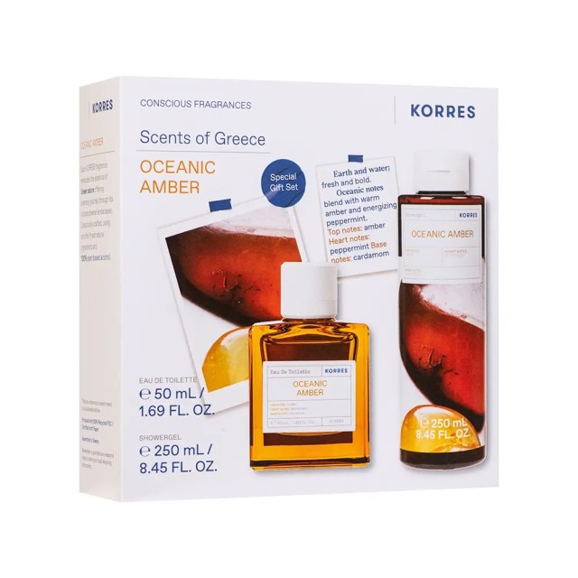 Korres Promo Oceanic Amber Eau de Toilette Ανδρικό Άρωμα 50ml & Αφρόλουτρο 250ml