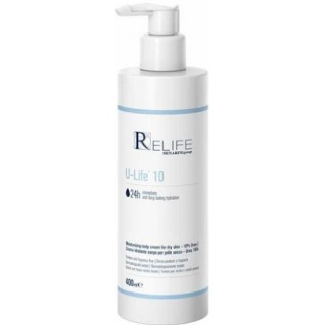 Relife U-life 10 Ενυδατική 24ωρη Κρέμα Σώματος 10% Ουρία 400ml