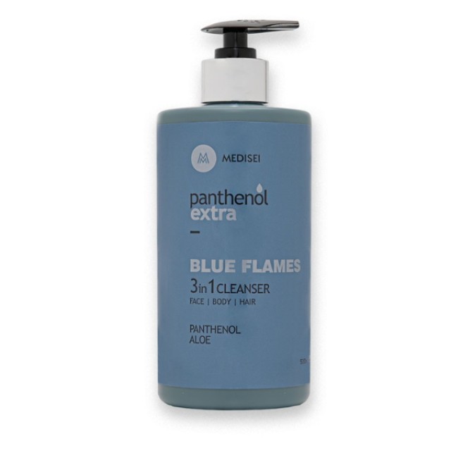 Panthenol Extra Blue Flames 3in1 Ανδρικό Καθαριστικό για Πρόσωπο & Σώμα & Μαλλιά 500ml