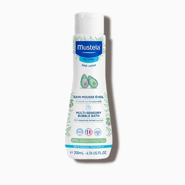 Mustela Multi-Sensory Bubble Bath, Τονωτικό Αφρόλουτρο Για Σώμα & Μαλλιά 200ml