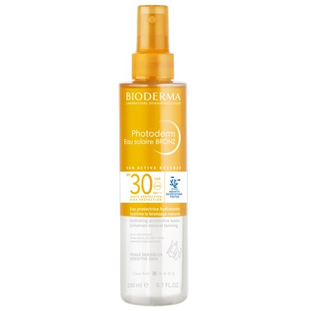 Bioderma Photoderm Eau Solaire Bronz SPF30 Ενυδατικό Αντηλιακό Νερό για Μαλλιά, Πρόσωπο & Σώμα 200ml