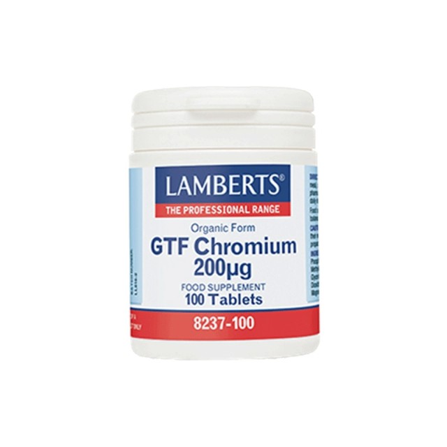 Lamberts GTF Chromium 200μg, Χρώμιο 100 Tabs