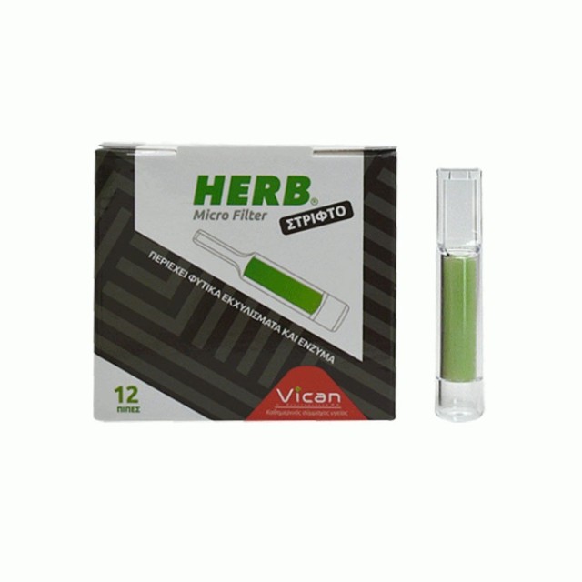 Herb Micro Filter Πίπες Για στριφτό τσιγάρο με ενσωματωμένο φίλτρο, 12τμχ