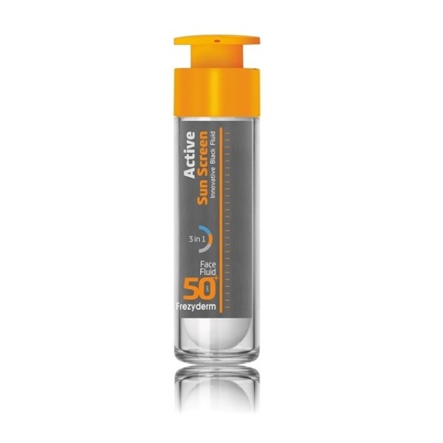  Frezyderm Active Sun Screen Face Fluid SPF50+, Αντηλιακή Κρέμα Προσώπου Λεπτόρευστης Υφής 50ml