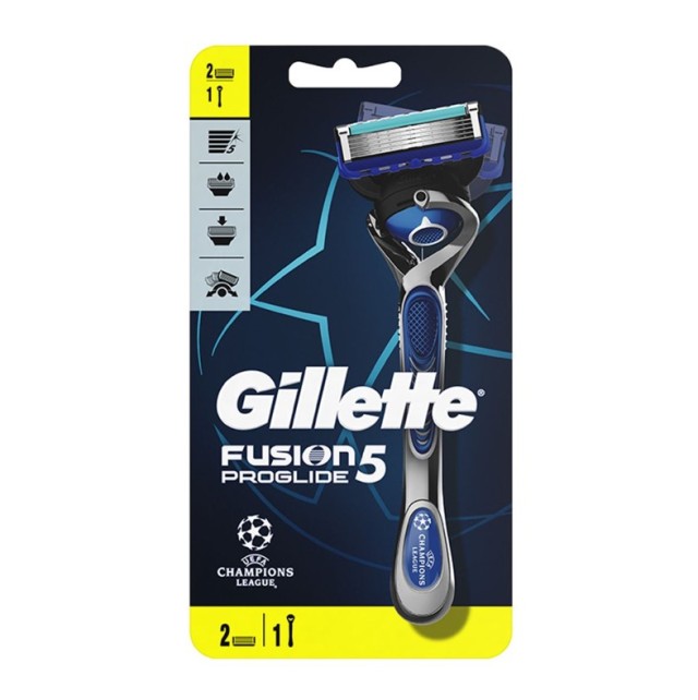Gillette Fusion5 Proglide Ξυριστική Μηχανή & 2 Ανταλλακτικά 
