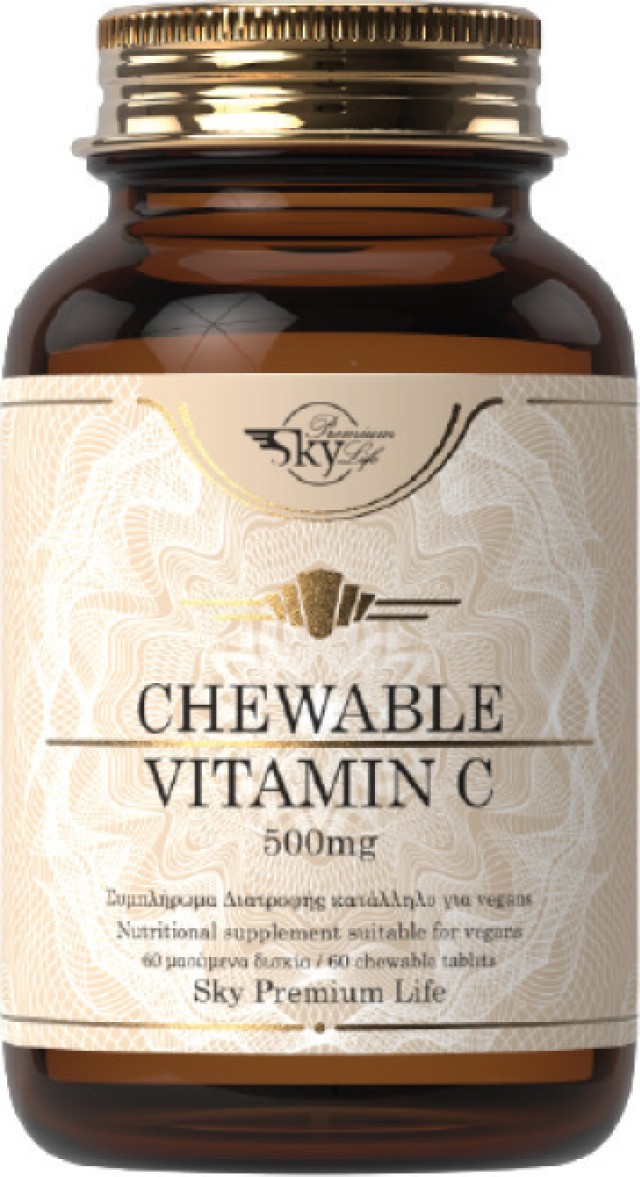Sky Premium Life Chewable Vitamin C 500mg 60 Μασώμενα Δισκία