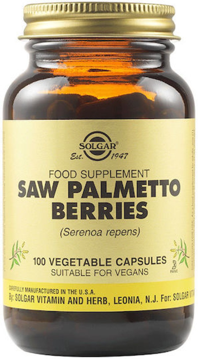 Solgar Saw Palmetto, Ιδανικό για Διαταραχές Ούρησης 100 Veg.Caps