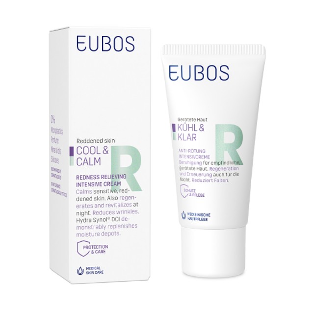 Eubos Cool & Calm Redness Releiving Intensive Cream, Καταπραϋντική Κρέμα Νύχτας για την Ερυθρότητα 30ml