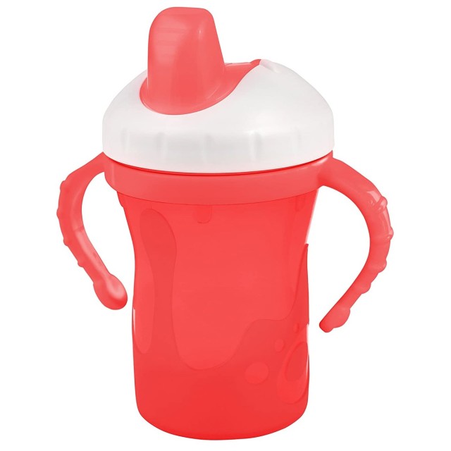 Primamma Easy Cup Ποτηράκι 6m+ με Λαβές & Στόμιο Σιλικόνης, Χρώμα Κόκκινο 310ml