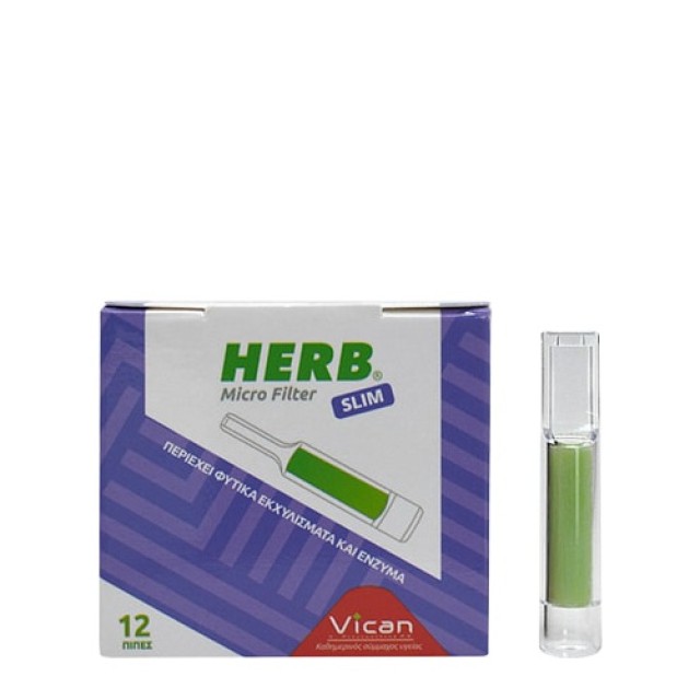 Herb Micro Filter Πίπες Για slim τσιγάρο με ενσωματωμένο φίλτρο, 12τμχ