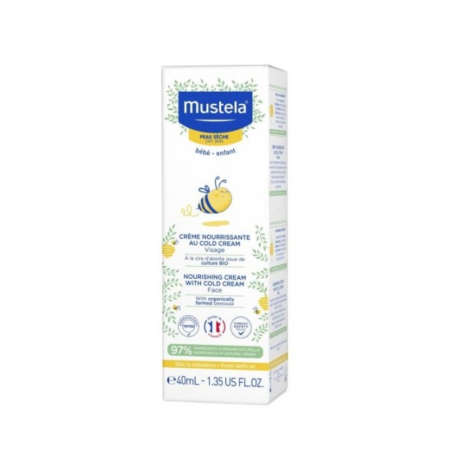Mustela Nourishing Cream with Cold Cream, Κρέμα Ενυδάτωσης Προσώπου για Ξηρό Δέρμα 40ml