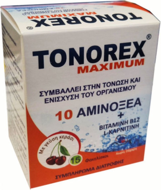 Medichrom Tonorex Maximum Ειδικό Συμπλήρωμα Διατροφής Με Γευση Κεράσι 15 φακελίσκοι
