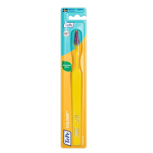 Tepe Colour Select Soft Οδοντόβουρτσα Κίτρινη με Γαλάζιες & Ροζ Ίνες, 1 Τεμάχιο