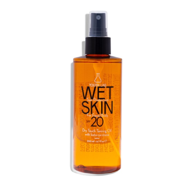 Youth Lab Wet Skin Sun Protection Αντηλιακό Ξηρό Λάδι για Πρόσωπο & Σώμα με Ενεργοποιητή Μαυρίσματος SPF20 200ml