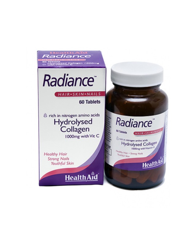 Health Aid Radiance Collagen, με Vitamin C & Zink, Κολλαγόνο για Όμορφα Μαλλιά, Νύχια & Υγιές Δέρμα 60 tabs