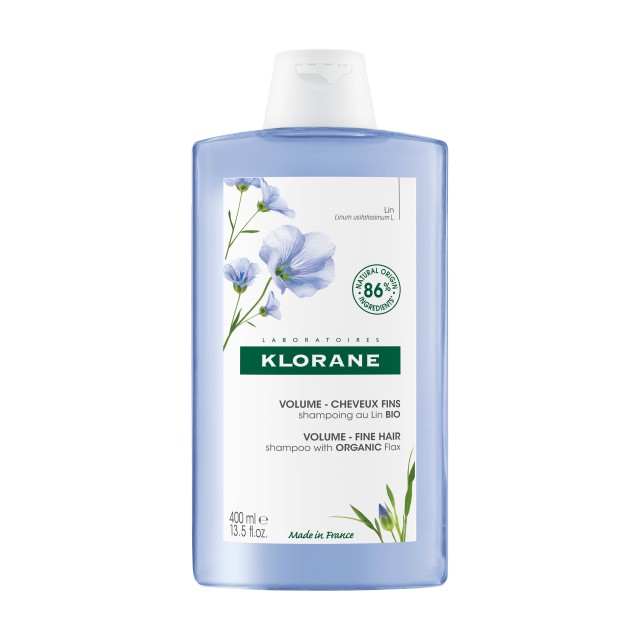 Klorane Linum Σαμπουάν για Όγκο με Ίνες Λιναριού BIO 400ml