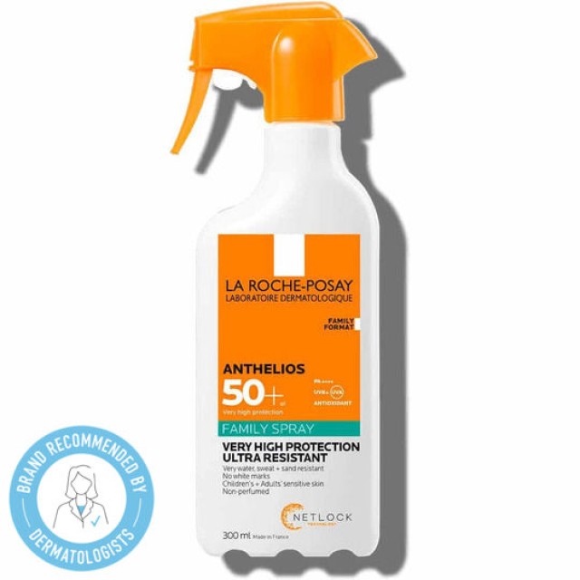 La Roche Posay Anthelios Family Spray SPF50+, Υψηλή Αντηλιακή Προστασία για Όλη την Οικογένεια 300ml