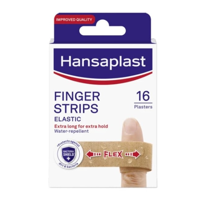 Hansaplast Finger Strips Elastic Ελαστικά Επιθέματα Δακτύλων, 16 Τεμάχια
