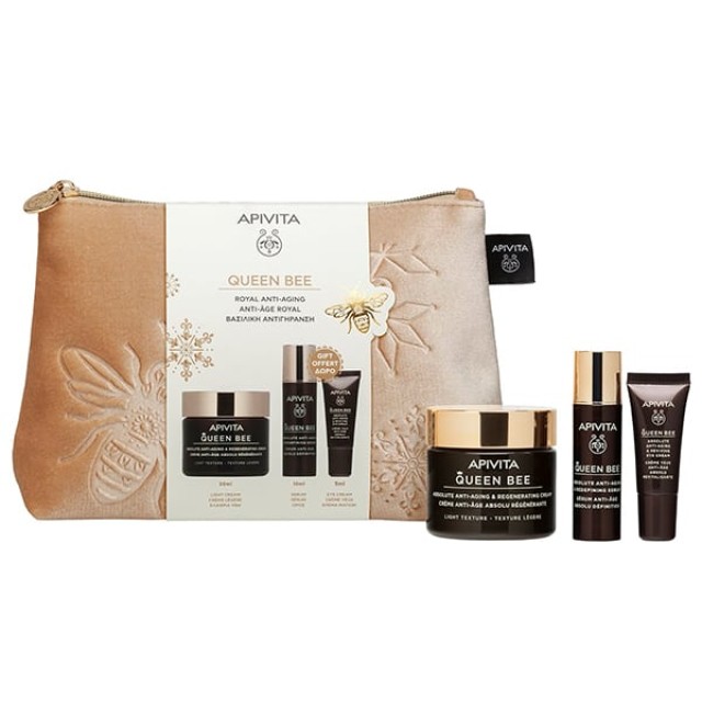 Apivita Promo Queen Bee Routine Κρέμα Αντιγήρανσης & Αναγέννησης 50ml ,Ορός Αντιγήρανσης & Αναγέννησης 10ml & Δώρο Κρέμα Ματιών Αντιγήρανσης & Αναζωογόνησης 5ml