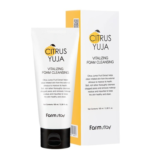FarmStay Citrus Yuja Vitalizing Foam Cleansing Αφρός Καθαρισμού Για Λάμψη & Φρεσκάδα 100ml