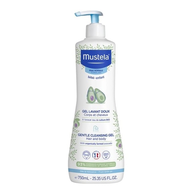 Mustela Gentle Cleansing Gel Βρεφικό-Παιδικό Τζελ Καθαρισμού για Σώμα και Μαλλιά 750ml