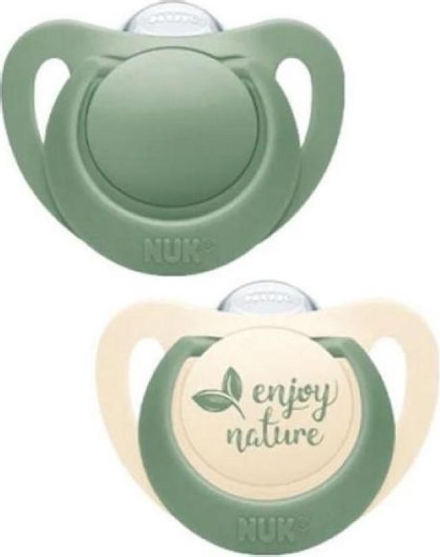 Nuk for Nature Πιπίλα Σιλικόνης 18-36m Χρώμα Πράσινο 2τεμ