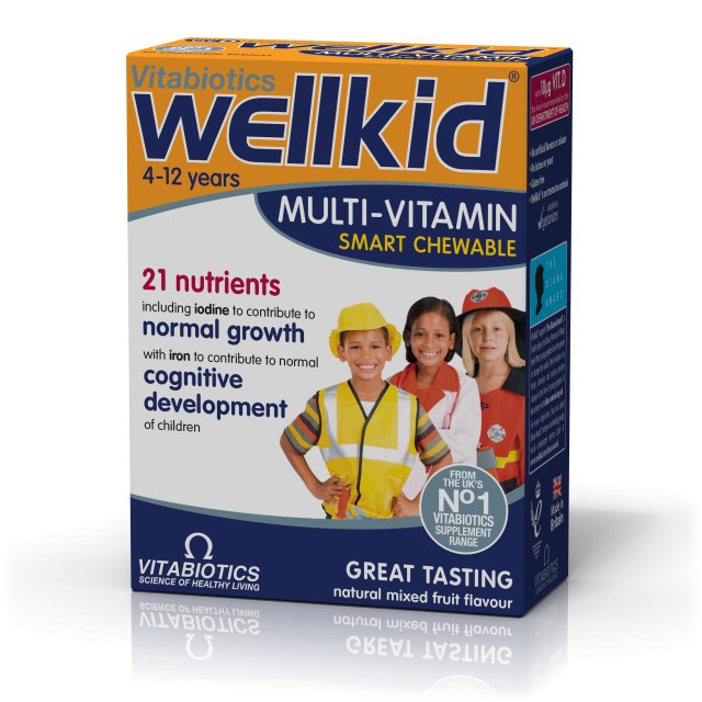Vitabiotics Wellkid Πολυβιταμίνη για Παιδιά 4-12 Ετών, 30 Μασώμενες Ταμπλέτες