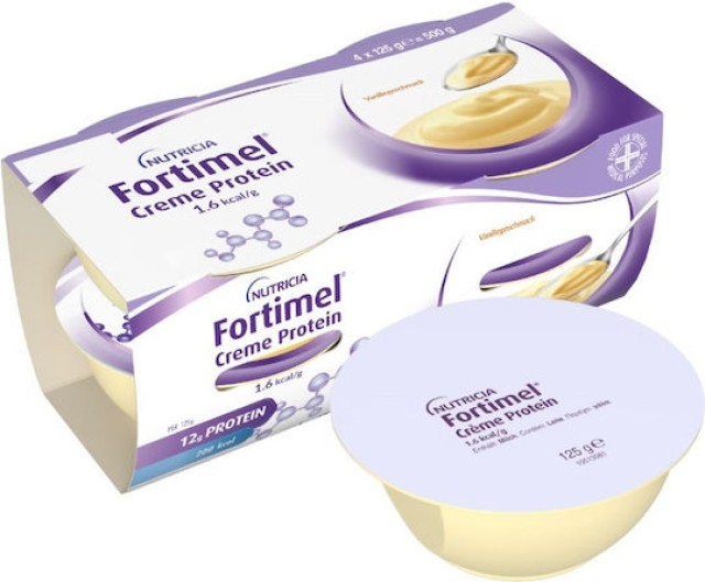 Nutricia Fortimel Creme Protein 1.6Kcal Vanilla Flavor Κρέμα για τη Διαιτητική Διαχείριση της Δυσθρεψίας με Γεύση Βανίλια 4x125gr