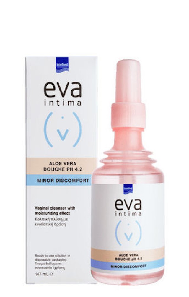 Intermed Eva Intima Douche Aloe Vera PH4.2 Minor Discomfort, Κολπική Πλύση με Ενυδατική Δράση 147ml