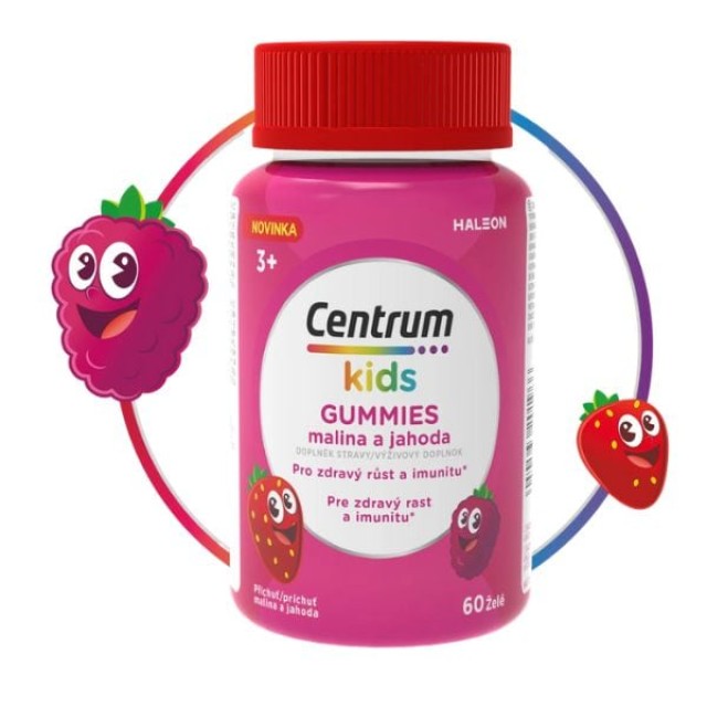 Centrum Kids Gummies με Φράουλα και Βατόμουρο 60 Μασώμενα Ζελεδάκια