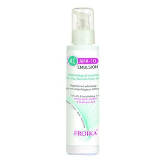 Froika AC AHA 10 Emulsion, Αναπλαστικό Γαλάκτωμα για Λιπαρή Επιδερμίδα με Ατέλειες 125ml