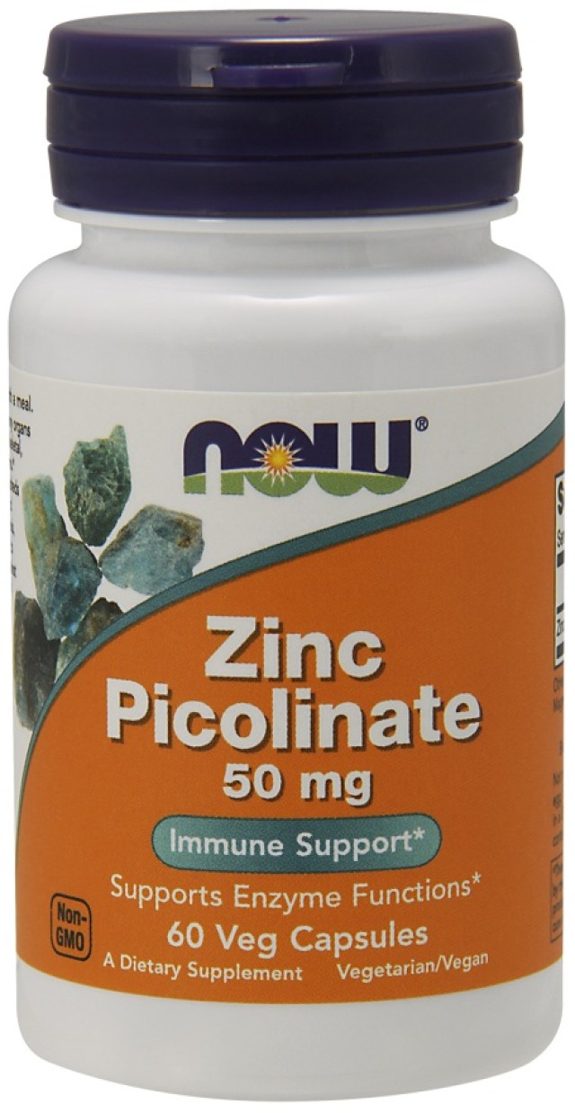 Now Foods Zinc Picolinate 50mg, Συμπλήρωμα Διατροφής 60 Κάψουλες