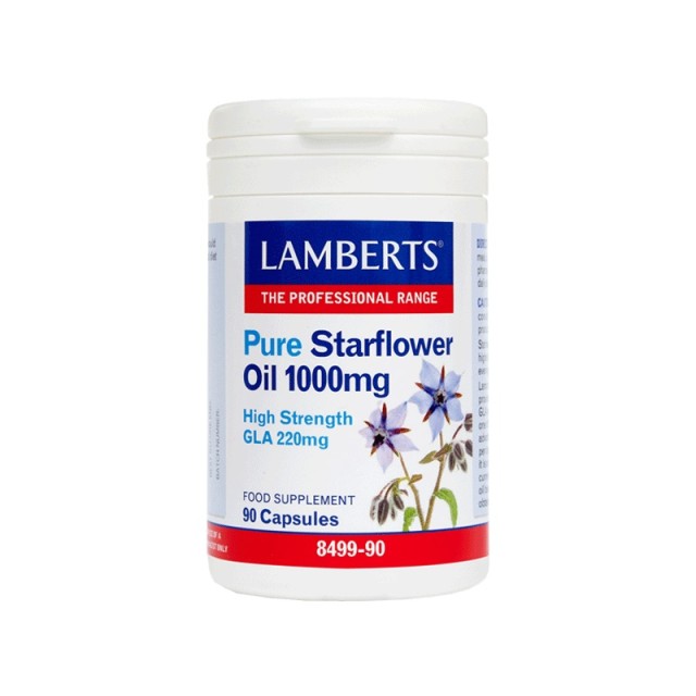 Lamberts Pure Starflower Oil 1000mg, Υψηλής Περιεκτικότητας σε GLA (220mg ανά κάψουλα) 90 Caps