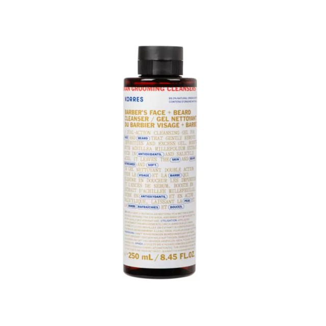 Korres Athenian Grooming Δροσιστικό Gel Καθαρισμού για Πρόσωπο & Γένια 250ml
