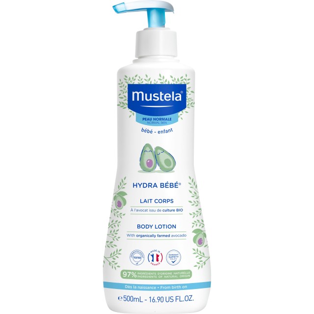Mustela Hydra Bebe Κρέμα Ενυδάτωσης Σώματος, με Αβοκάντο Βιολογικής Καλλιέργειας 500ml