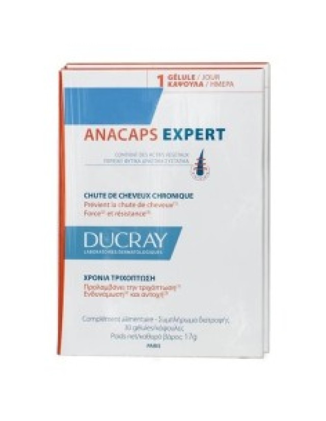 Ducray Anacaps Expert Συμπλήρωμα Διατροφής Για Τη Χρόνια Τριχόπτωση 2x30caps