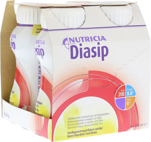Nutricia Diasip Γεύση Βανίλια 4x200ml