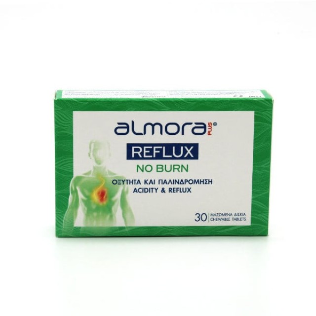 Almora Plus Reflux No Burn, Οξύτητα & Παλινδρόμηση 30 Μασώμενα Δισκία