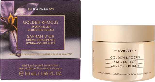 Korres Golden Krocus Hydra-Filler Plumping Cream, Επανορθωτική Κρέμα Νεότητας Σύσφιγξη & Lifting, 50ml