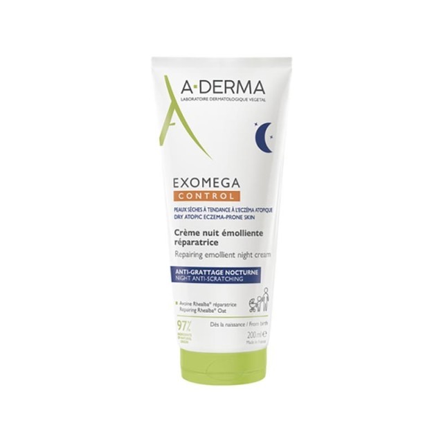 A-Derma Exomega Control Repairing Emollient Night Cream Επανορθωτική Μαλακτική Κρέμα Νυκτός 200ml