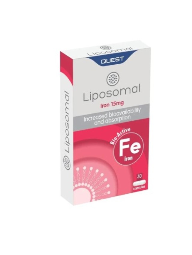 Quest Liposomal Iron 15mg Συμπλήρωμα Διατροφής με Λιποσωμικό Σίδηρο 30caps